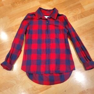 So 100% cotton plaid button down shirt size M
